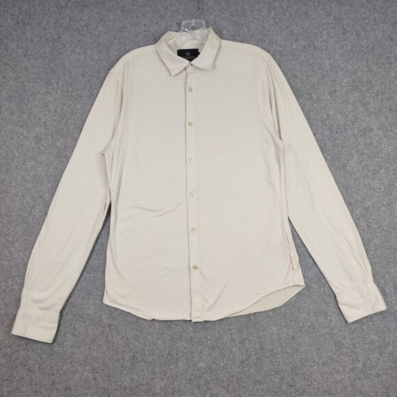 Scotch And Soda Shirt Men's Sz S Ivory Slim Fit Occasion Button Down All Cotton - Picture 2 of 16